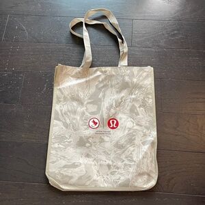 lululemon large reusable collectible tote shopping bags gift tote grey